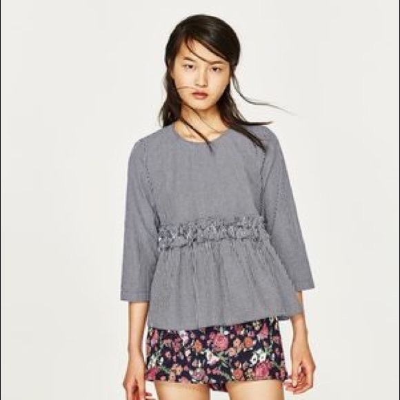 Zara Tops - Zara gingham peplum top